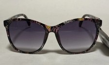 NEW women  s Sunglasses by Foster Grant Colorful Leopard Clear Floral Designer
