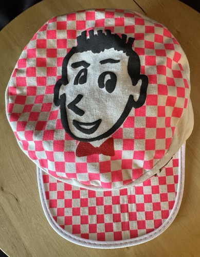1988 Pee Wee Herman 🔥 PINK 🔥CHECKERBOARD Painters Hat 🔥 RARE Original VHTF - Bild 5 von 8