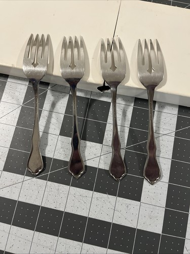 Oneida Morning Blossom (4) Salad Forks Burnished Stainless Flatware Replacement - Imagen 6 de 9
