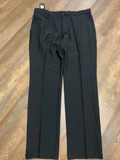 NEW Greg Norman Collection Flat Front Stretch Tech Golf Pants 36x32 Black
