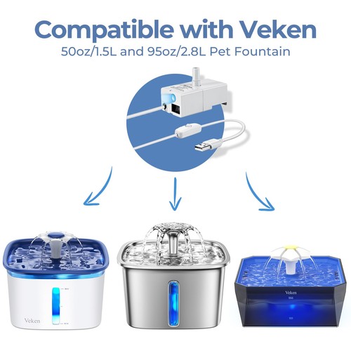 Replacement Pump for 50oz and 95oz Pet Fountain Cat Water Fountain Dog Water ... - Picture 2 of 6