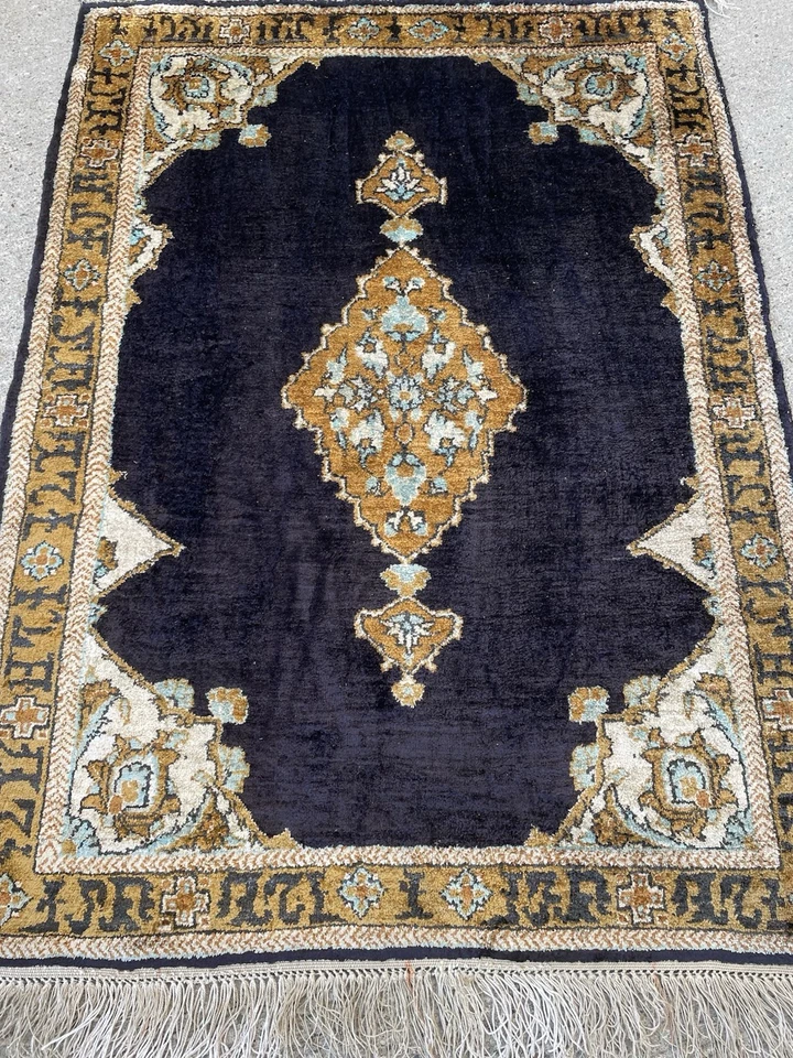 Tapis 80x60cm Qöm Soie Silk carpet Seta alfombra tappeto Rugs Stapijt コムシルクカーペット - Photo 2/4