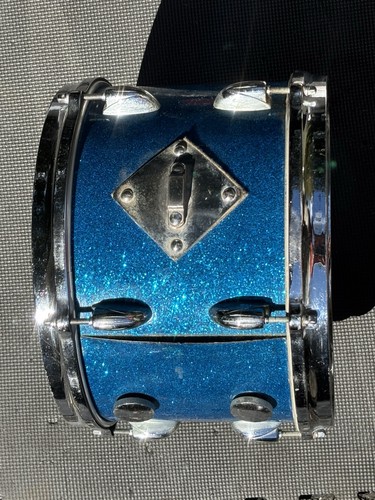 Vintage Gretsch Tom Drum 12" Round Badge Blue Sparkle 4415 - Picture 8 of 20