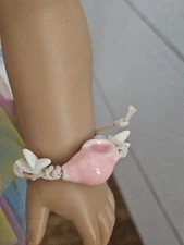Jewelry Bracelet ~❤️Seashell Beads, Starfish & Cording, Pink, for 18" Dolls