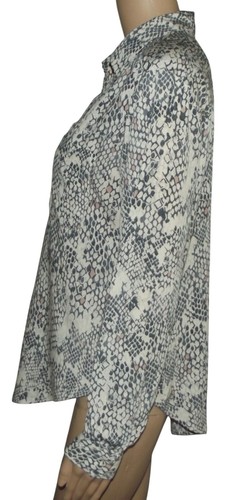 Velvet Heart Blouse Womens Sz Small snake animal print button up beige gray pink - Picture 7 of 12