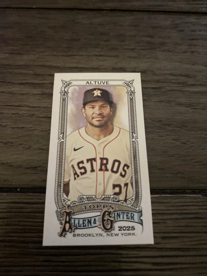 2025 Topps Allen & Ginter Jose Altuve Mini No Number SP 50 Copies Houston Astros - Image 2 of 4