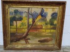 Expressionist Impressionist Abstract oil painting vintage landscape oil painting