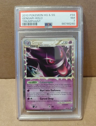 2010 Pokémon Gengar Prime Holo 94/102 Triumphant PSA 7 NM - Picture 1 of 4