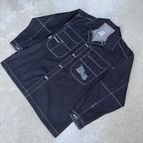 Vintage Y2K JNCO Jeans Mens M Black Denim Jacket Los Angeles 90s Street Wear 09 - Picture 4 of 15