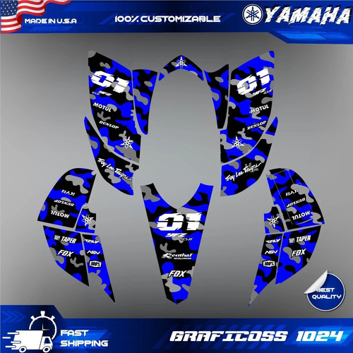 Yamaha YFZ 450 graphics kit 2003 2004 2005 2006 2007 2008 stickers decals kit - Picture 2 of 9