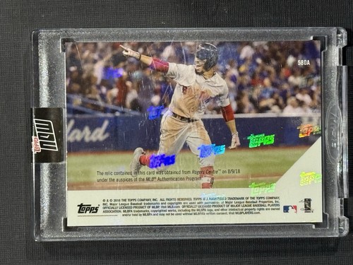 2018 Topps NOW Card #580A Mookie Betts Cycle Boston Red Sox Base Relic #12/99 - Foto 2 di 2