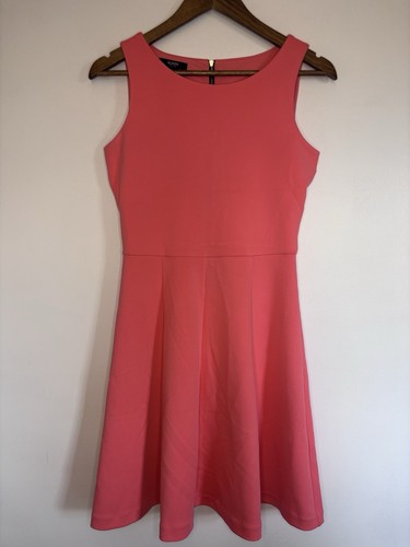 Alfani Dress Petite Medium Coral A Line Solid Zip Short Classic Spring Going Out