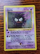 👻Pokemon Card Gastly 50/102 - 1st Edition Base Set Shadowless 1999 LP!
