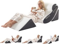 4PCS Orthopedic Bed Wedge Pillow Set for Sleeping, Post Surgery Foam Support Pil