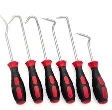Hose Removal Hook Pick Set Pack of 6, 10" Hook, Spoon, 8" 10 Inch, White 