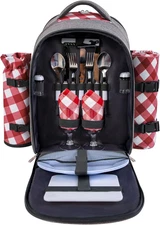 Apollo Walker Picnic Backpack Bag with Cooler Compartment, Detachable Bottle/Win