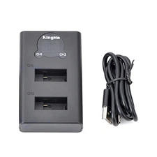 2.1A 2-Slot Dual Battery Charger USB Charging Holder For Gopro Max Action Camera