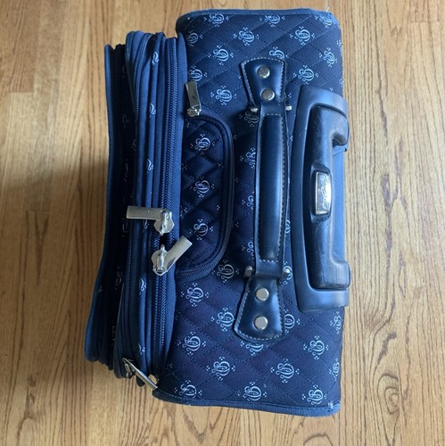 Vera Bradley nicht mehr produziert NANTUCKET MARINEBLAU 21" Rollkoffer Handgepäck gesteppt - Bild 11 von 17