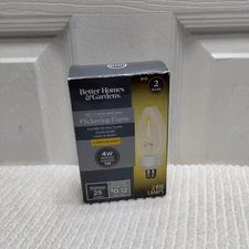 Better Homes & Gardens B10 LED Flickering Flame Bulbs E12 Candelabra Base 2 Pack