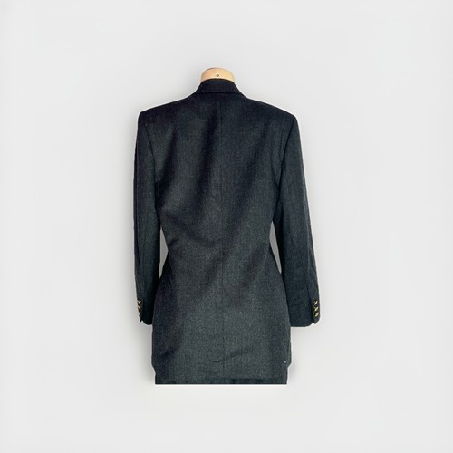 VINTAGE TALBOTS GRAY WOOL DOUBLE BREAST PANT SUIT SIZE 10 USA - Picture 2 of 4