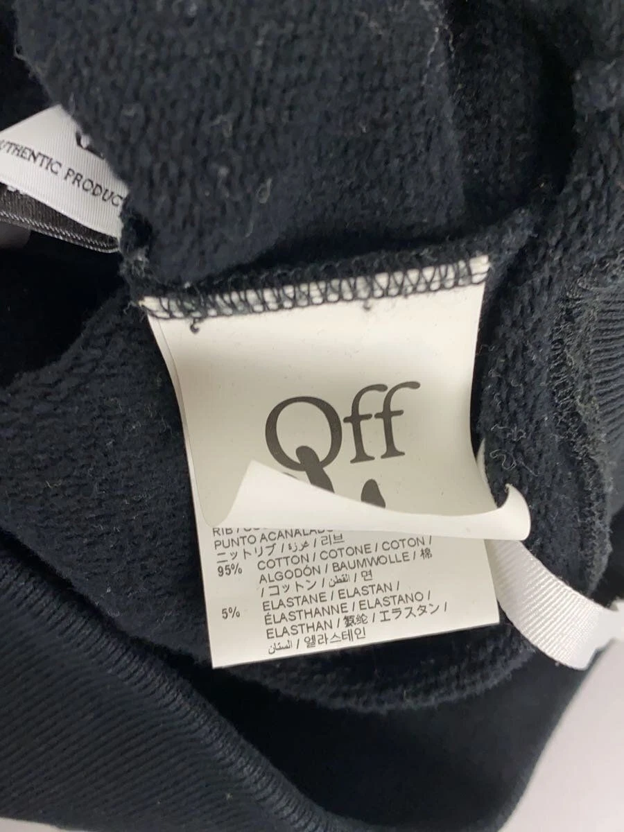 Felpa con cappuccio OFF WHITE L cotone nero OMBB091S22FLE005 usata