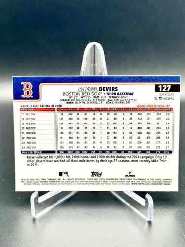 2025 Topps Chrome Raywave Refractor #127 Rafael Devers - Red Sox - Picture 2 of 2