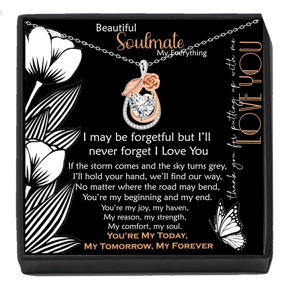 BUZYBEE LONDON To My Wife Gift Silver Necklace & Card Gift Box Wife Birthday