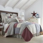 Farmhouse King Patch Quilt Red Patchwork Hatteras Flax Bedroom Decor VHC Brands