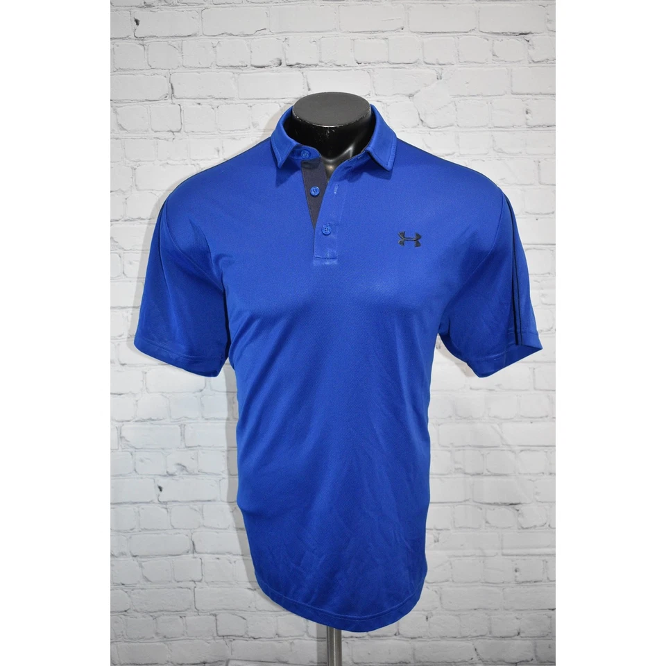 Under Armour Golf Polo Shirt Mens Size XL Loose HeatGear Performance Blue - Image 2 of 4