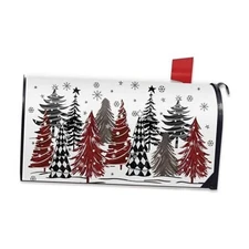 Christmas Tree Mailbox Cover Magnetic Standard Size 20.5" White Christmas Tree
