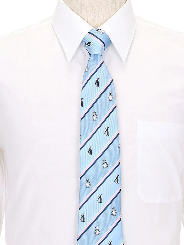 Corbata Humboldt Penguin 145×8,5 cm/azul claro/rayas 100 % seda Foto 4 de 4
