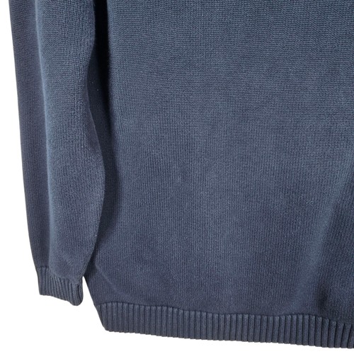 VTG LL Bean Sweater Mens XL Tall Navy Blue Crewneck Pullover Cotton Ribbed Knit - Picture 3 of 11
