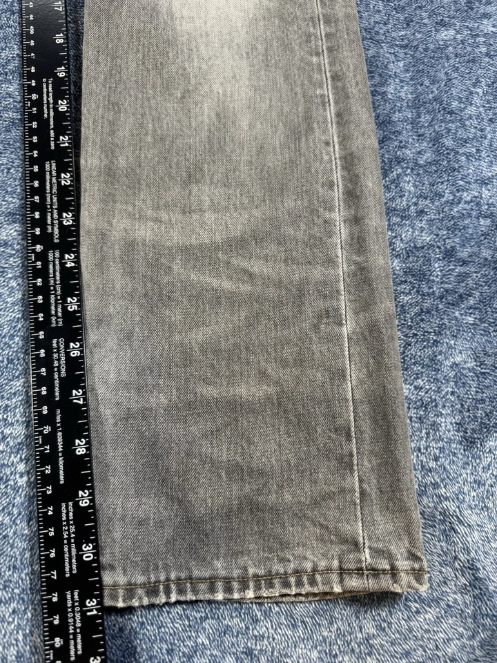 Pantalones de mezclilla G-STAR RAW para hombre 3301 rectos ajustados talla W32 L31 gris desteñido lavado oscuro Foto 3 de 4