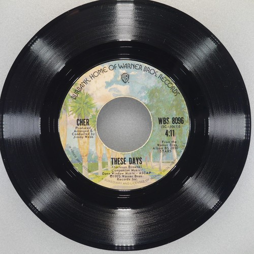 CHER Geronimo'S Cadillac WARNER WBS 8096 VG 45 RPM 1975 Vocal 7" Pop Jukebox - Picture 2 of 4