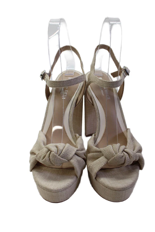 Sandalias Antonio Melani para mujer con plataforma y correa al tobillo beige talla 6,5 Foto 2 de 4
