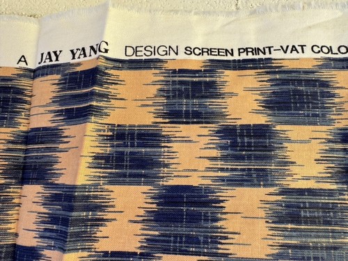 Stoff Jay Yang blau kariert Ikat 13 Yards 470” x 55” - Bild 5 von 14