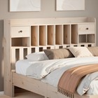 Headboard Freestanding Solid Pinewood Natural 140cm 6pcs StorageUnit & 2 Drawers