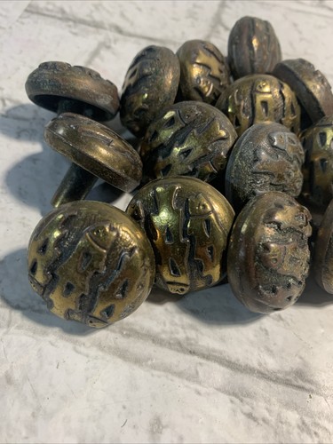 Lote de 16 tiradores de cajón perilla de pez latón/bronce vintage KBC - Imagen 2 de 17