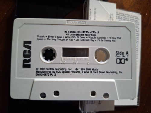 Vtg. 1988 Cassttes The Famous Hits Of World War 11~on 2 Cassettes~45 Song #1643 - Picture 3 of 5