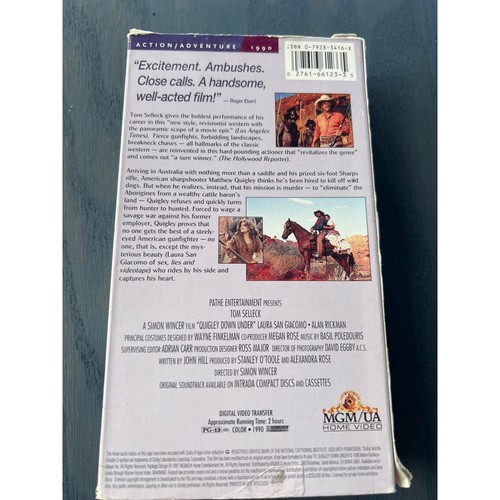 Quigley Down Under Tom Selleck Western Movie Vintage 1990 VHS Tape Pre-Loved - Picture 2 of 4