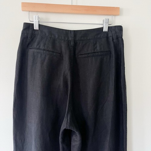 Madewell Black Patch Pocket Flare 100% Linen Pants, Size 4 - Picture 7 of 15