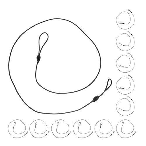 20pcs Pen Leash Plastic Elastic Pencil Chain Tether Lanyard Black Anti-Loss - 第 2/12 張圖片