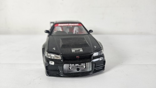 Jada Toys 1:24 Import Racer Nissan Skyline R34 GTR NEGRO LEER - Imagen 2 de 8