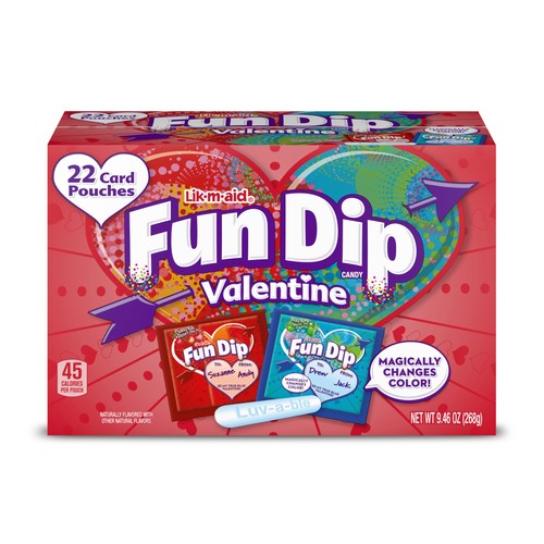 Caramelle Fun Dip San Valentino, Scambio Amicizia, Confezione da 22 pezzi
