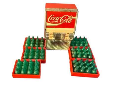Vintage Buddy L Kunststoff Coca Cola Automat 7 Kisten 12 grüne Flaschen Posten - Bild 2 von 6