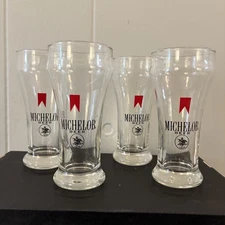 Michelob Beer Glass great collector or mancave item 5-5/8" Tall (Set of 4)