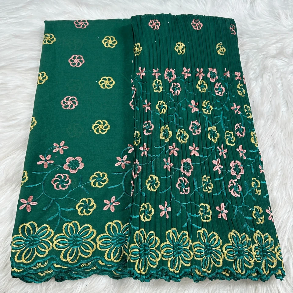 YQOINFKS Cotton Lace Swiss Voile Embroidery 1 Set Stones New Tulle Net Fabrics - Image 4 of 4