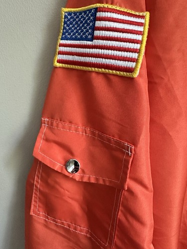 MEN'S- SPACE SUIT EXPLORER ASTRONAUT COSTUME Preowned ORANGE- One Size Jumpsuit - Picture 8 of 9