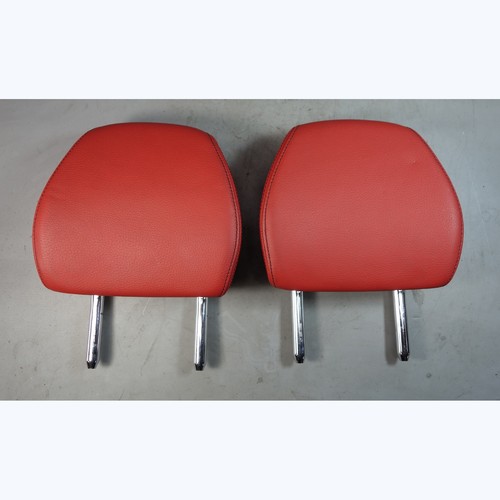 2015-2021 BMW F23 2-Series Convertible Rear Headrest Pair Coral Red Leather OEM