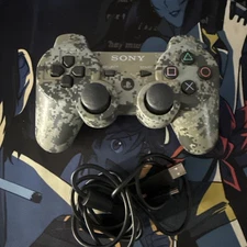Sony Playstation 3 PS3 DualShock 3 Controller Camo Cleaned & Tested
